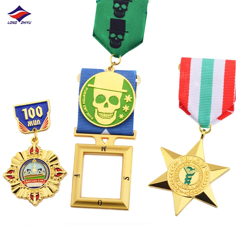 Longzhiyu 17 years professional design custom metal medal golden products for honor wholesale medal manufacturer