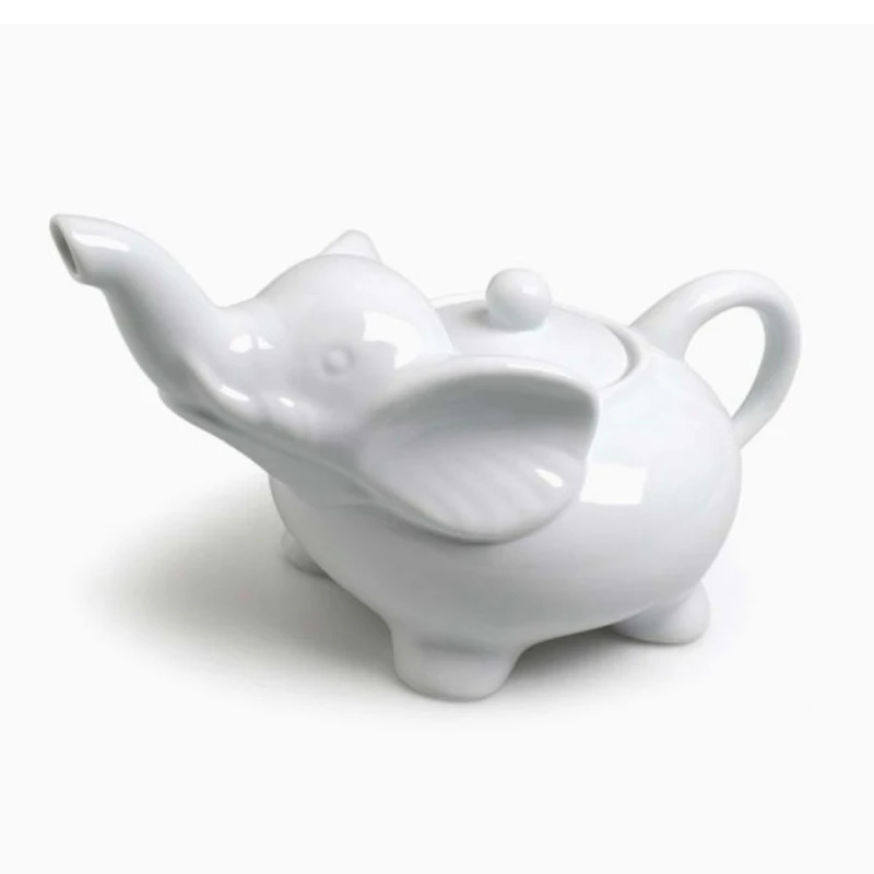 Unique Animal Elephant Shape Small Kettle Tea Set Porcelain Tea Pot for Home Office