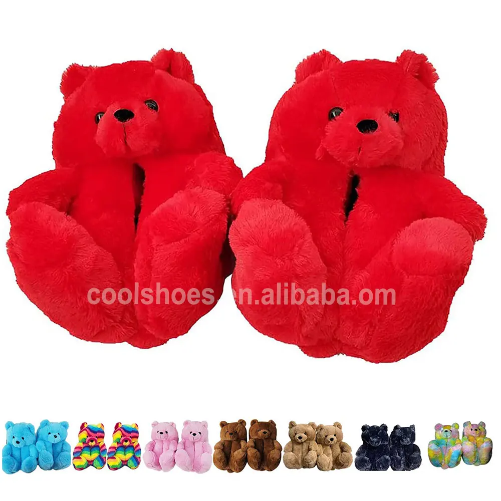 
Hot sales House Slippers Lovely plush slipper animals teddy bear slippers 