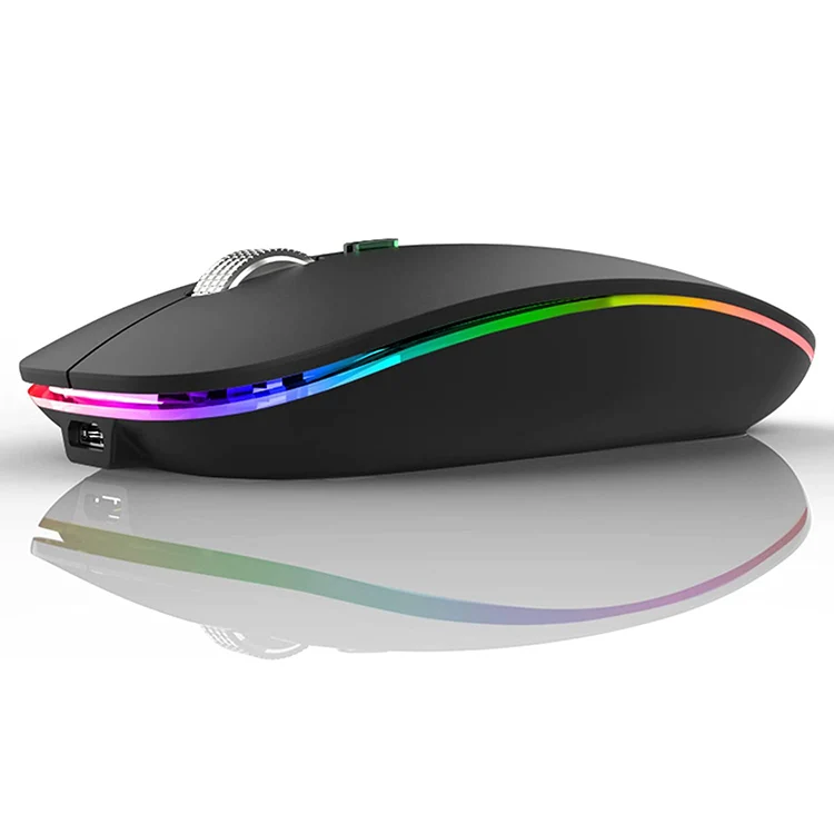 LED Rechargeable Slim Silent Mouse 2.4G Portable USB Optical Office Wireless Mouse