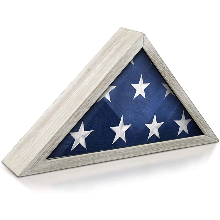 Rustic Solid Wood Military Flag Display Case Flag Case Wall Mounted Burial Flag Frame
