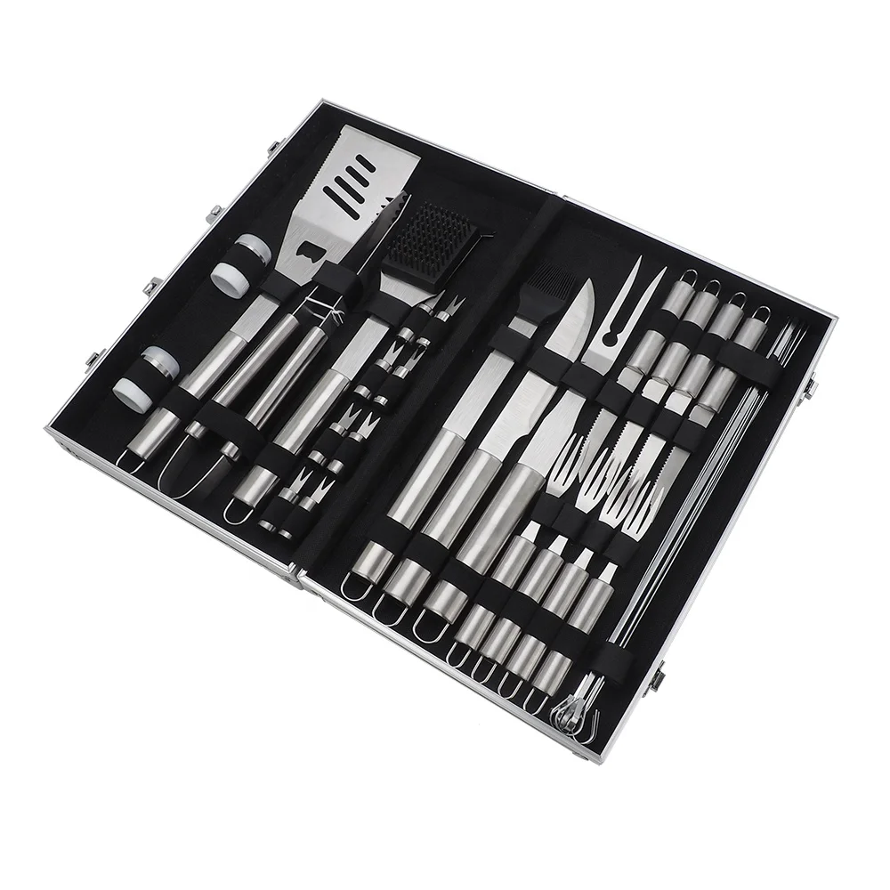 32PCS BBQ Grill Tools Set Barbecue Accessory With  suitcase