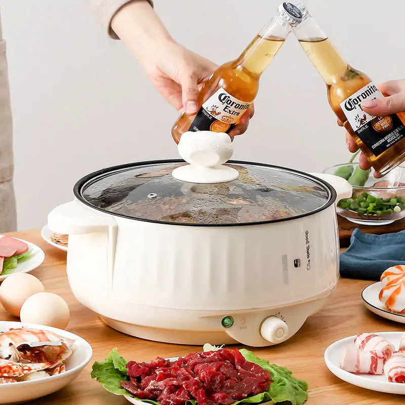 Multifunctional Stainless steel Electric Cooking Hot Pot Skillets Electric Boiling Pot
