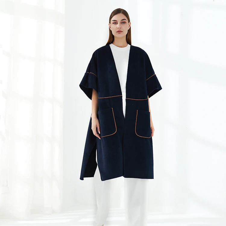 Модное зимнее цветное пончо HEFT BOOOGE с рукавами «летучая мышь» и карманами