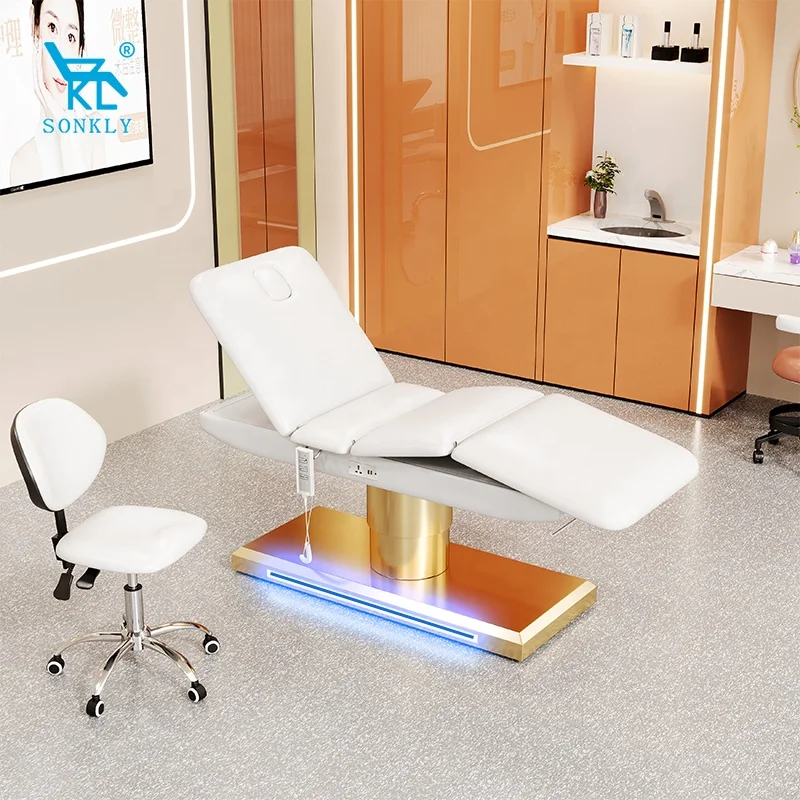SONKLY Modern Electric Adjustable Lash Beds Massage Electric Beauty Bed Saloniture Massage Table For Salon Furniture 3 motors