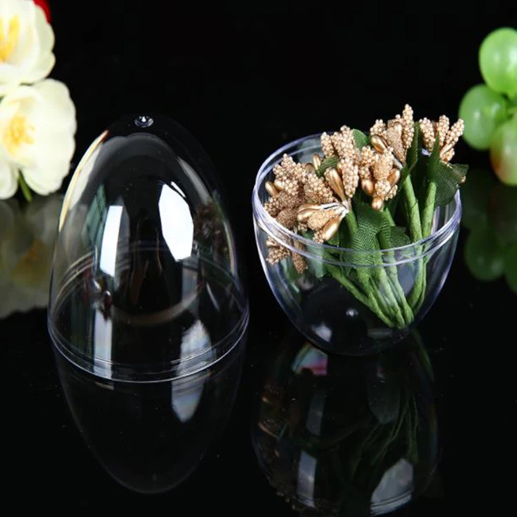 Personalized Clear Transparent Plastic Easter Egg Easter Gifts Bunny Standing Eggs Shaped Bauble Candy Box