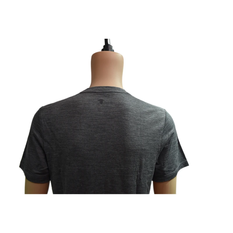  100% Merino Wool Shirt short Sleeve Thermal Plain Round Neck