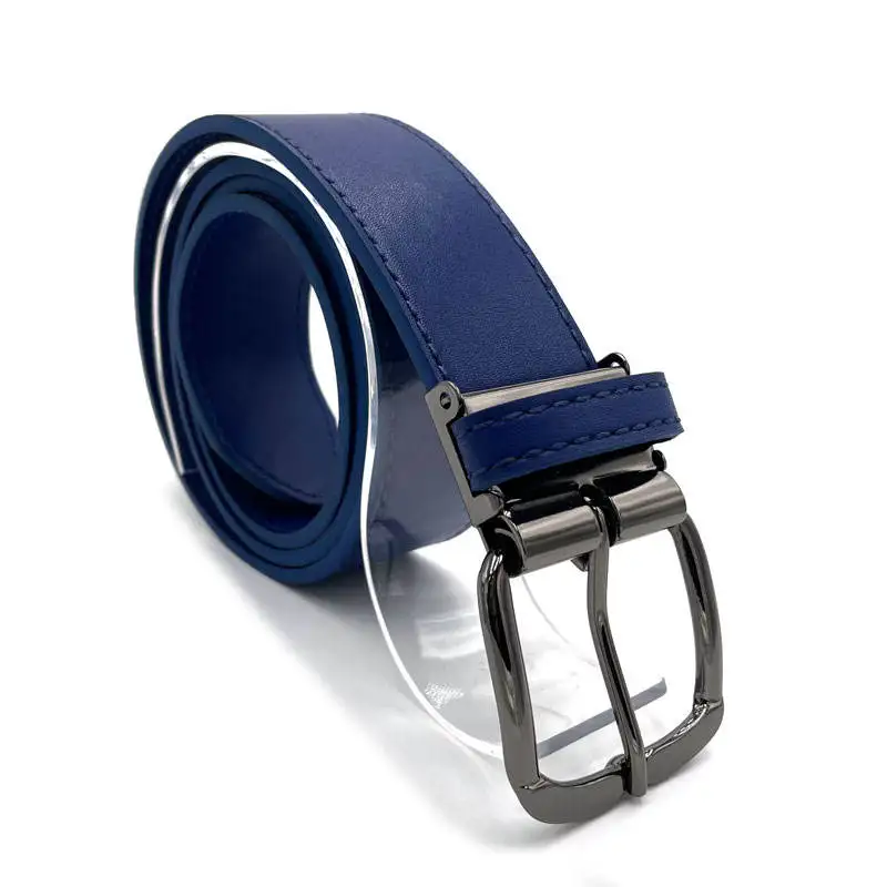 Factory Custom PU Leather Belt Microfiber Dress Decoration Fashion Female Girl Belt Blue Wide Belt for Women