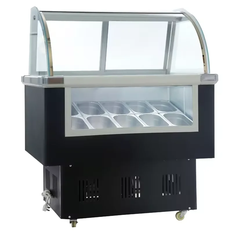 Commercial Ice Cream Display Freezer Gelato Ice Cream Display Showcase with competitive price