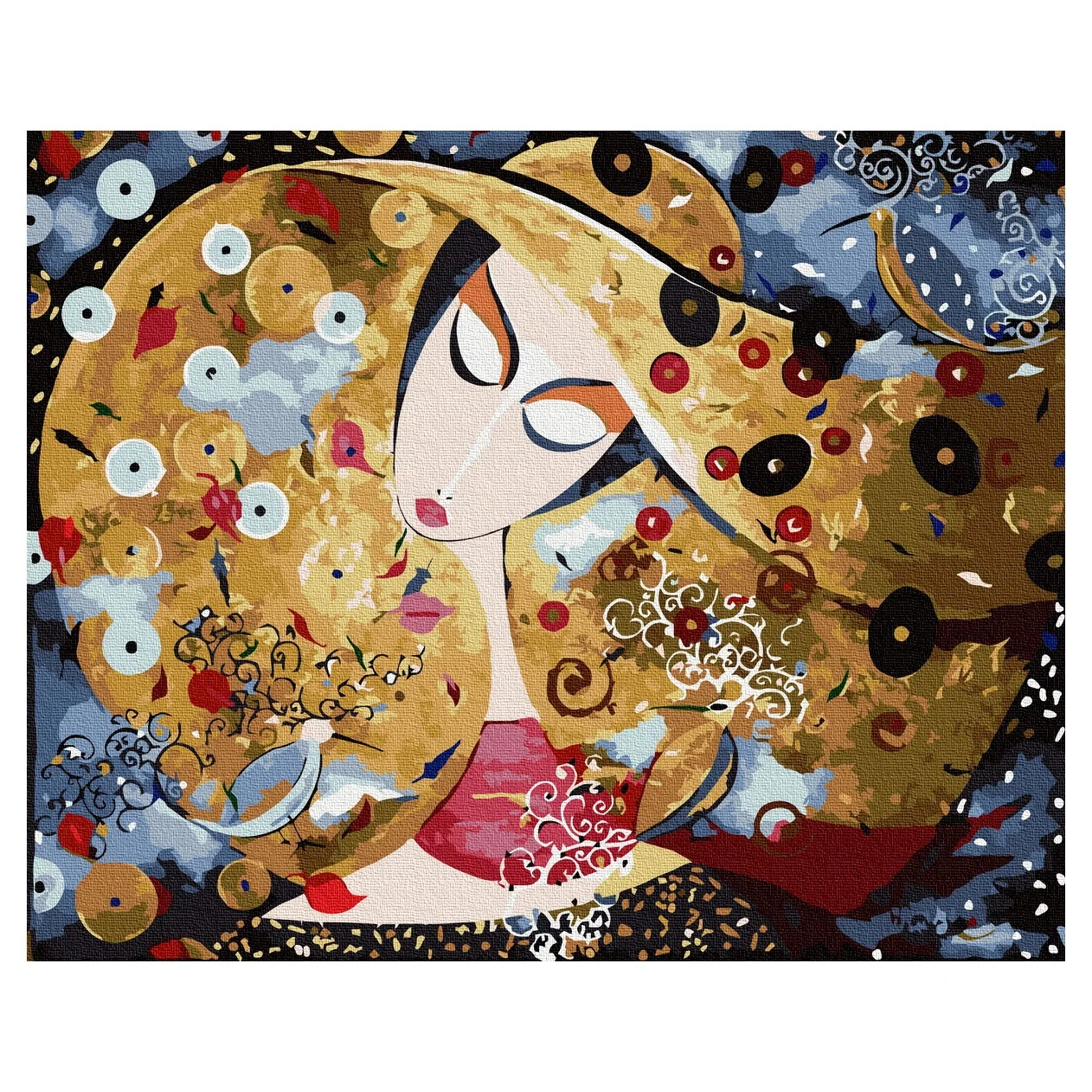 Cartoon female decorative painting, adult DIY painting by numbers, 40*50 non-fading portrait painting