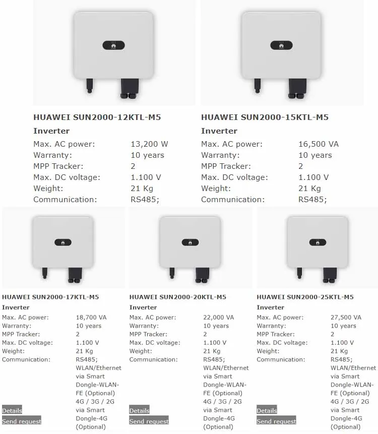 China SUN2000 -17KTL-M5 3Phase 15KW 17kw 20KW On Grid Solar Inverter with MPPT Charger