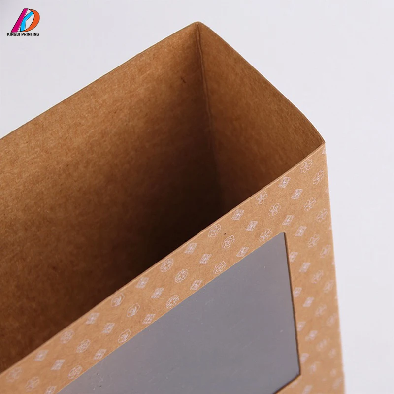 
Hotsale custom logo kraft paper packaging drawer box with clear window 