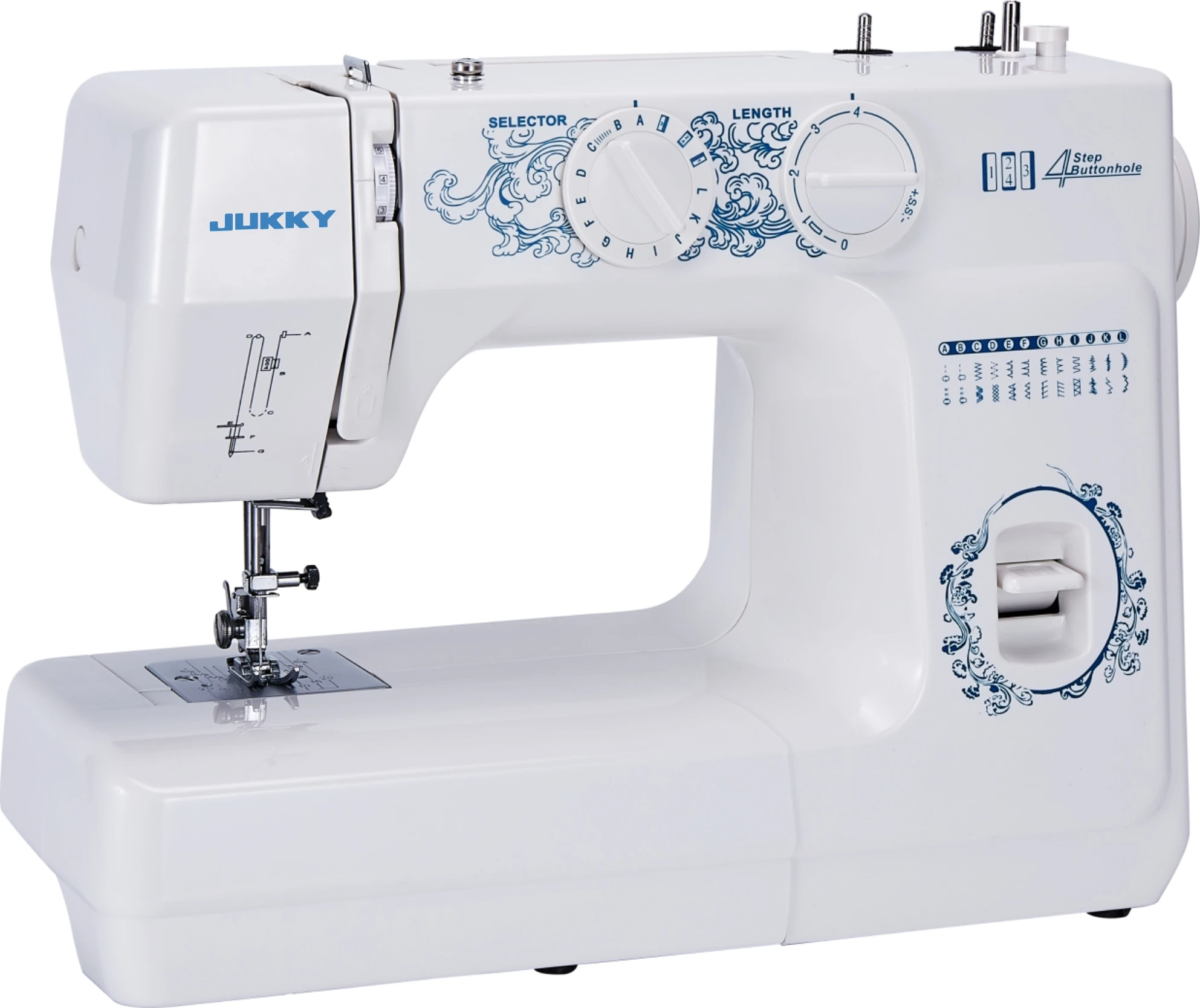 JUKKY JK6224 Mini Household Sewing Machine 24 Stitches Multi-Function Sewing Machine for fabric with sewing machine accessories