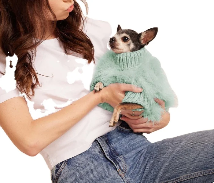 INS Luxury Dog Hairy Sweater Dowager Style Pet Autumn and Winter Warm Fur Dog Warm Lady Luxury Cat Dog Core-spun Sweater