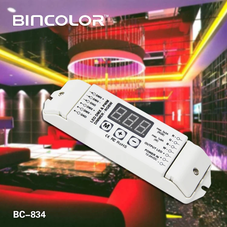 BC-834 High Quality 4CH 25A DMX512 Decoder 24v Rgbw DMX CV Decoder LED Controller