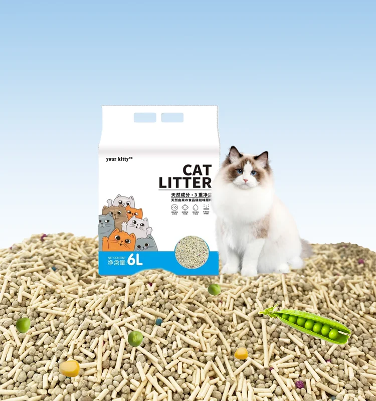 Natural Plant-based Granules and Bentonite Litter Tofu Litter Sustainable Litter Low Dust Clumping Cat Sand