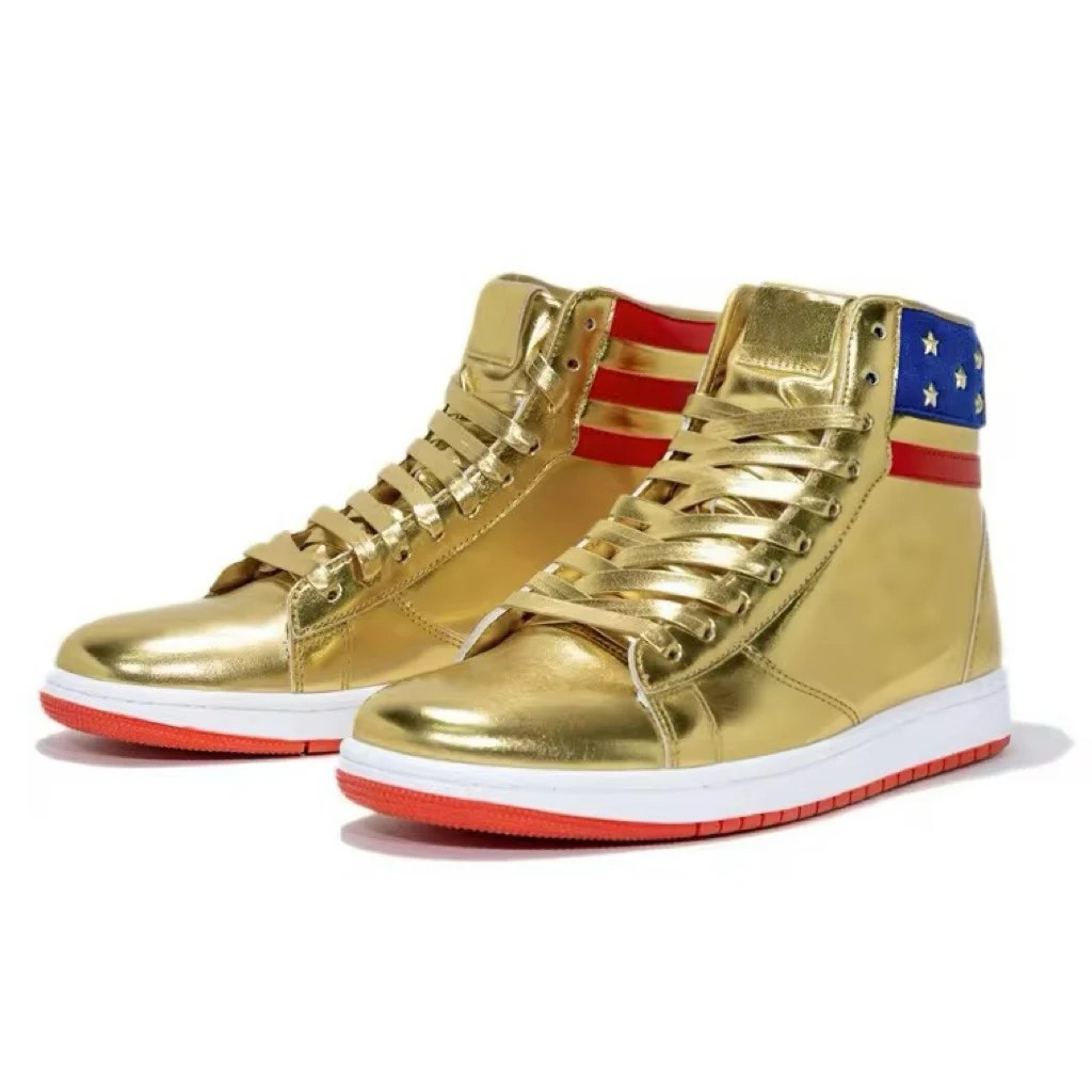 Never Surrender Designer Genuine Leather High Top Sneakers Custom Logo Gold Basketball Shoes Soft Comfortable Upper Position