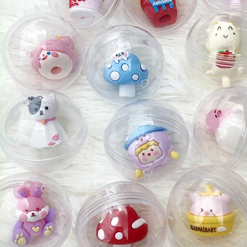 Toy Gumball Machines Plastic Containers Surprise For Kids Party Colored Round Capsules