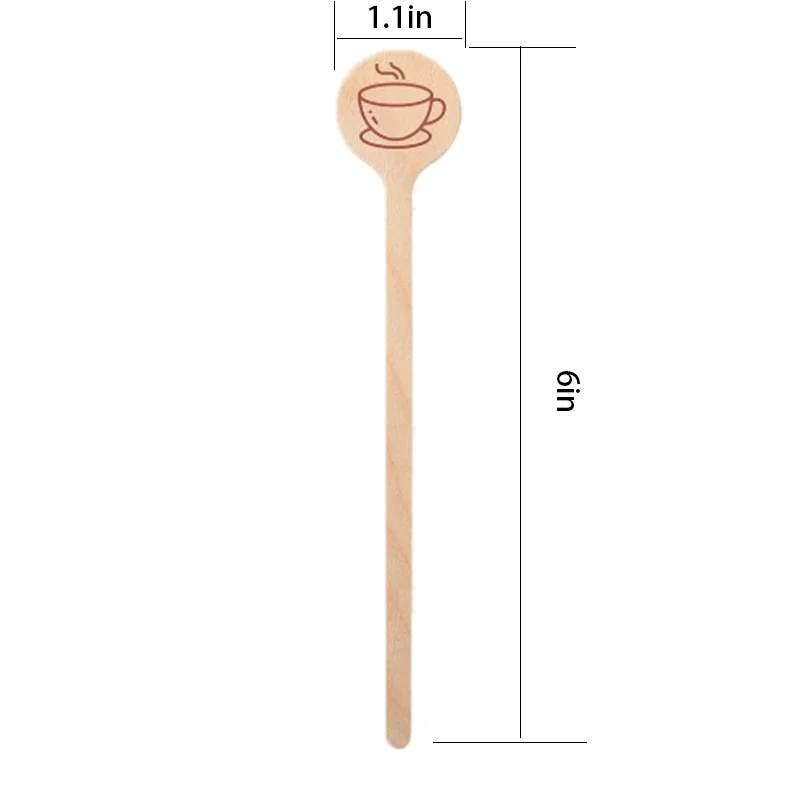 Customized Wood Paddle Shaped Swizzle Stick. Coffee Stirrers and Wooden Stir Sticks for Hot and Cold Drinks