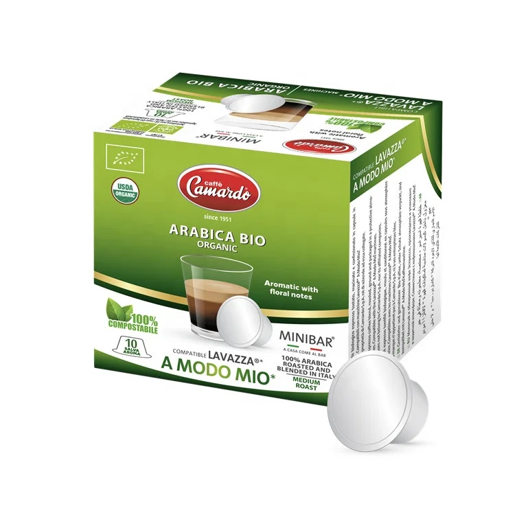  10 биоразлагаемых капсул Arabica Bio Organic Blend праздничные итальянские кофейные зерна оптовая продажа