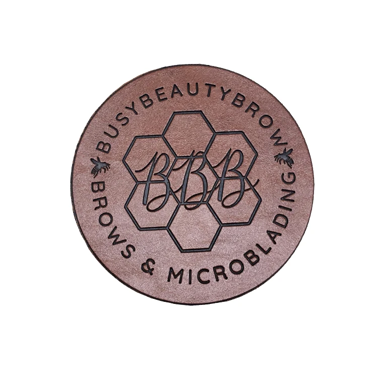 Wholesale Custom Leather Patch Debossed Logo PU Leather Patches For Hats Clothing Leather Badges