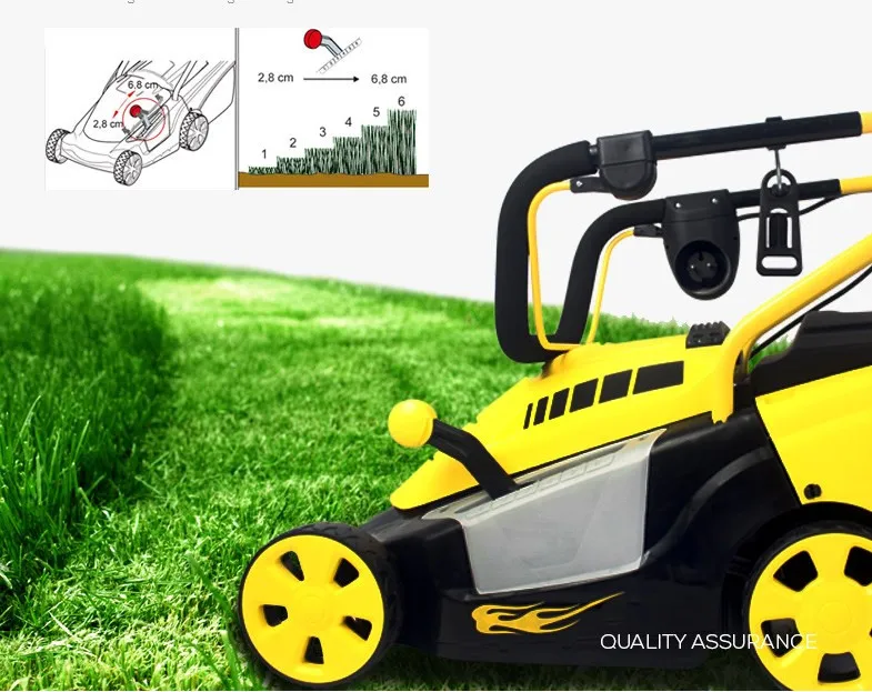 
Electric lawn mower A small household hand - operated lawn mower 