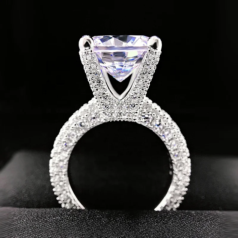 925 wholesale sterling silver cz stone 5AAAAA wedding rings custom engagement eternity jewellery rings