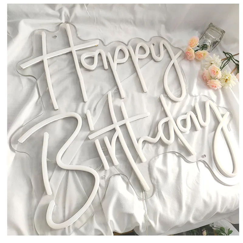 Customized led English letters neon sign happy Birthday decorative lights event festival luminous words