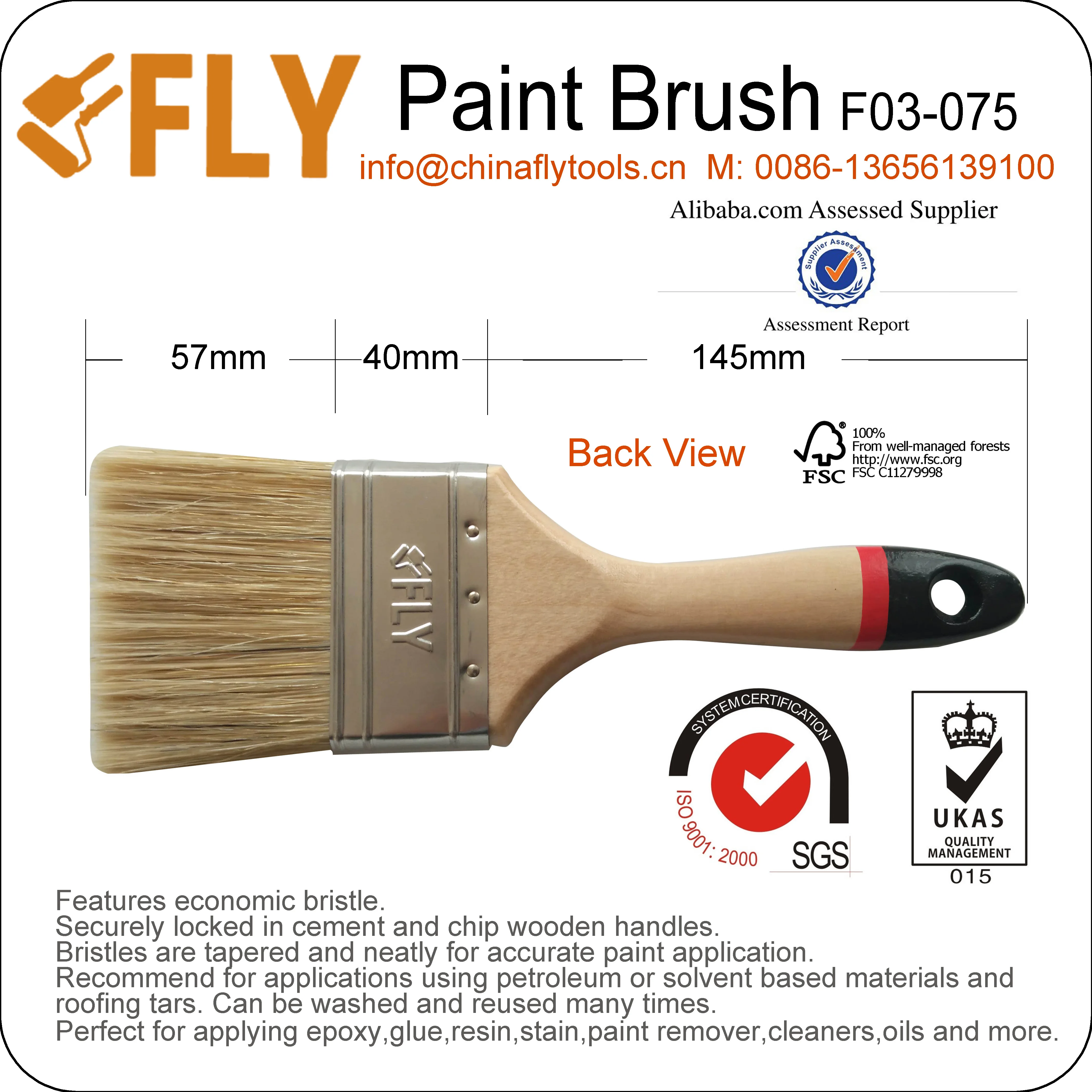 Made in China Good Quality Bristle Paint Brush 75mm