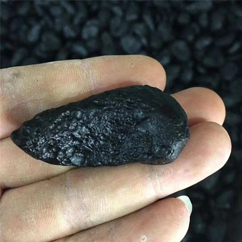 Wholesale Natural China Tektite Black Aerolite Rough Black Meteorolite  Mineral For Reiki stone