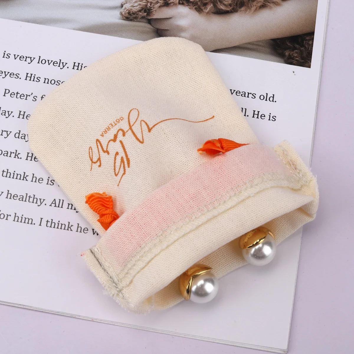 Wholesale Cotton Linen Nail Polish Storage Cosmetic Drawstring Bag Custom Logo Cream Linen Cotton Gift Pouch