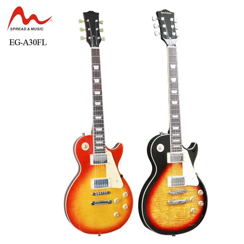 Custom brand LP style cheap electric guitar flamed maple top guitar 6 strings guitar China manufacturer stringed instrument