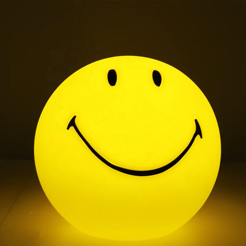 Bedroom Atmosphere Cartoon Children Gift Living Room Lovely Yellow Smile Face Decorative Night Light Lamp  Floor Lamp