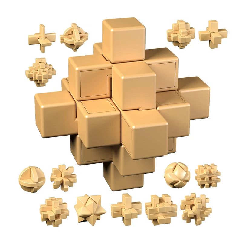 Educational DIY Toy 3D IQ Lua Ban Brain Teasers Plastic Kongming Magic Lock Smart Cube Puzzle
