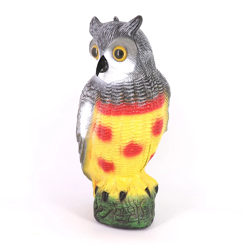 Hunting Accessories Hand Painted Garden Protector Realistic Owl Whole Body Plastic Curvy Owl Decoy