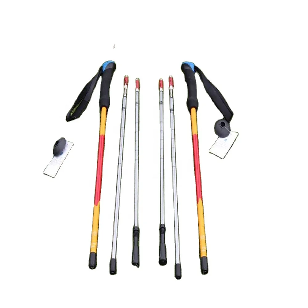 Tourism multifunctional set 26in multi-function trekking pole tools pair 2 trekking walking hiking sticks