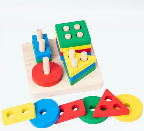 Trending Early Learning Educational Montessori Toys Wooden Baby Intellectual Development Toys  for 1 to 3-year-old Boys Girls