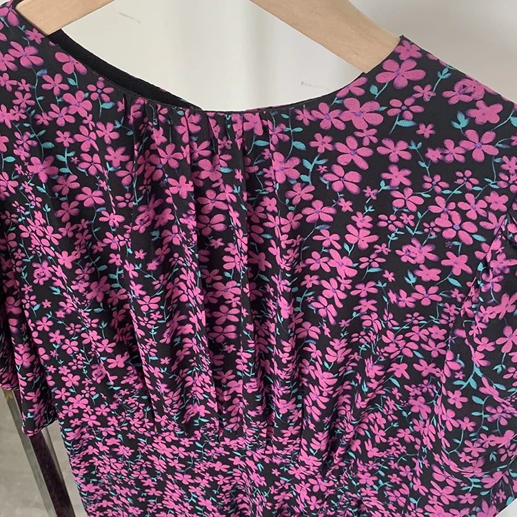 Hot Sale Summer New Irregular Floral Elegant Ladies Casual Dress