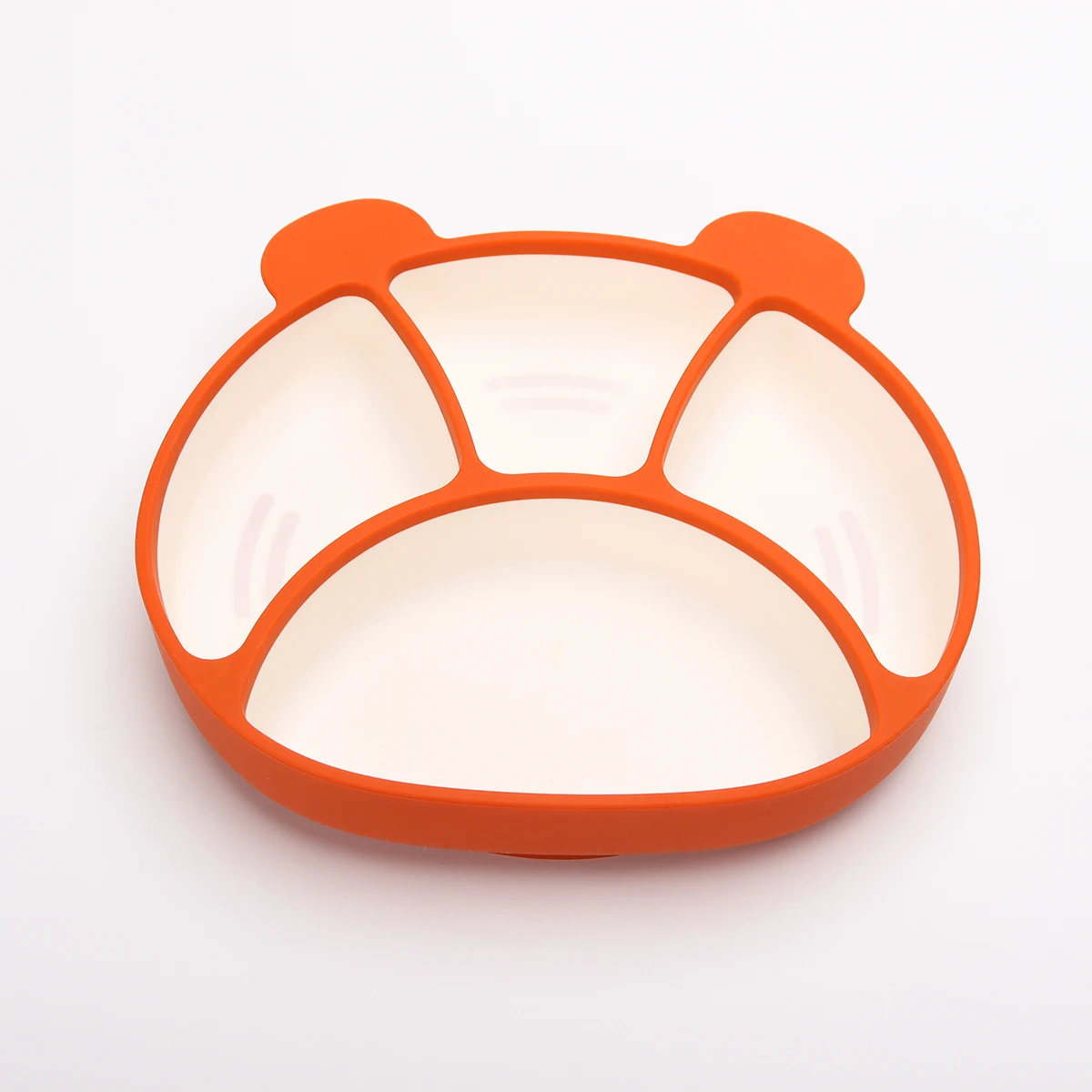 Wholesale High Quality Food Grade Silicone Dinner Baby Plate Feeding Set Tiger Suction Toddler Plate