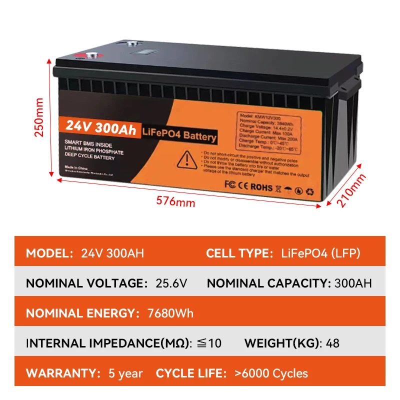 12v 24v 36v 48v100ah 200ah 230ah 280ah 300ah литий-железо-фосфатная аккумуляторная батарея Lifepo4 с BMS