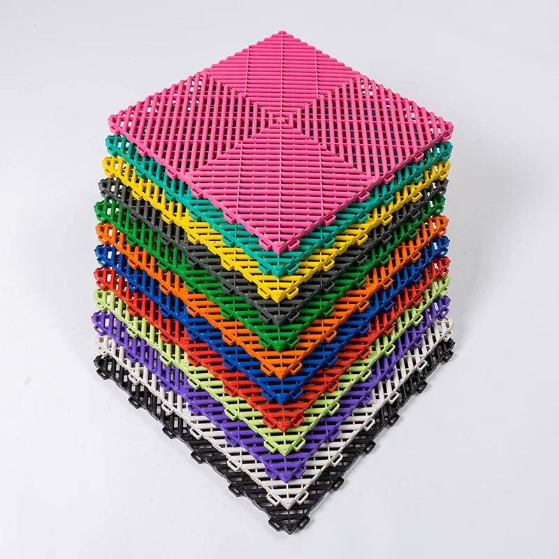 Wholesale 400*400*18mm Anti Slip Pp Interlocking Garage Floor Tiles/Removable Plastic Interlocking Floor Mats For Car Wash