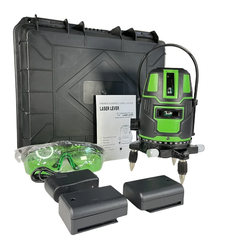 Hot Sale 5 Lines 4D Green Beam High-Accuracy Cordless Self Leveling 360 Degree Rotary Laser Level  Laser Level Tool