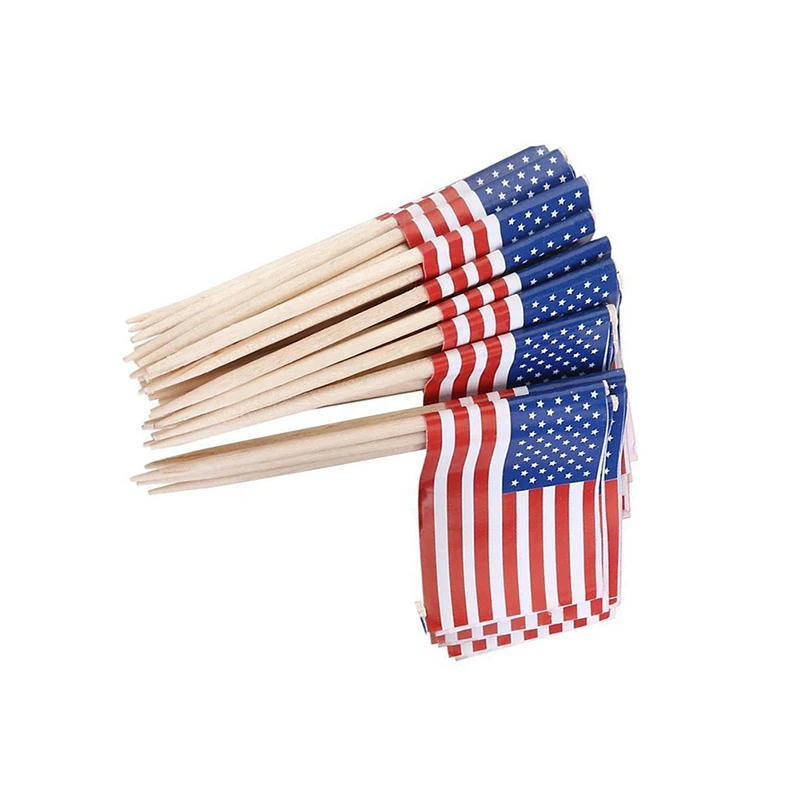 Cupcake flag stick flag toothpick cup cake topper toothpicks US Flag Picks for Sandwiches