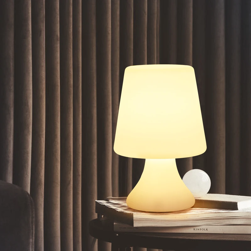 BSCI Factory Custom Eco Friendly PE Plastic Atmosphere RGB Dimmable Color Changing Cordless Rechargeable LED Table Lamp