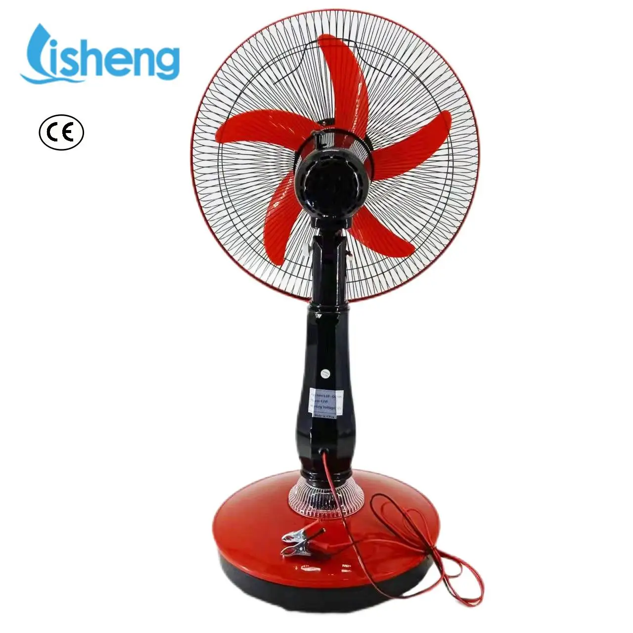 Factory direct delivery DC solar rechargeable table  fan 16 inch air cooling fan solar home outdoor portable fan