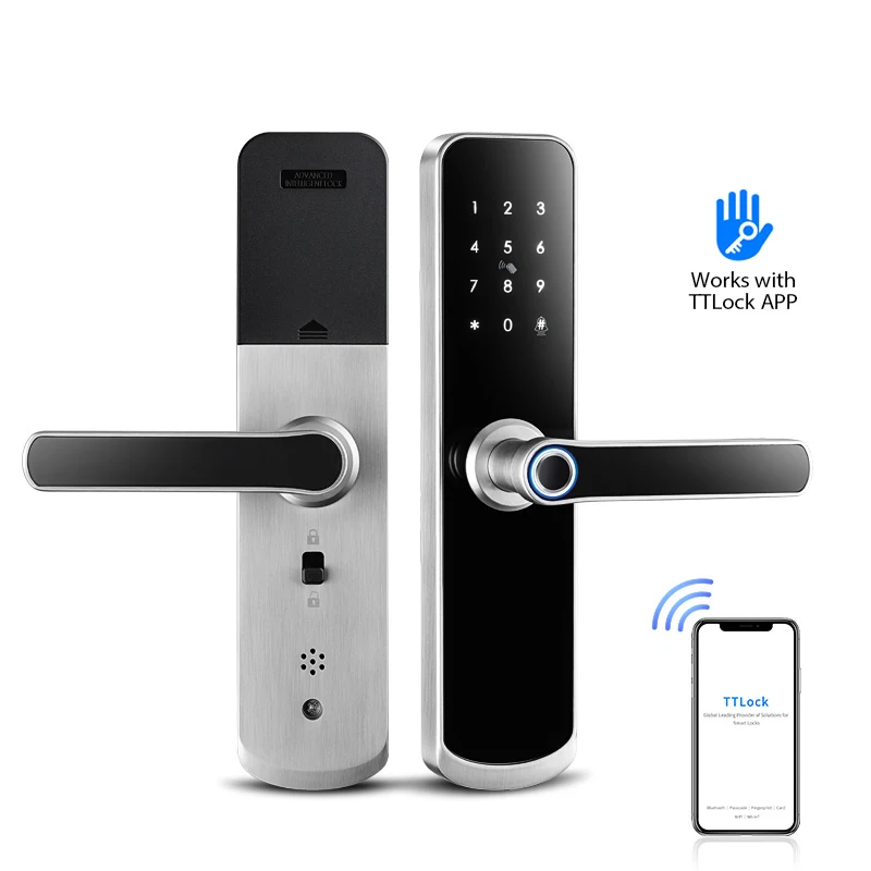 YOUHE A260 Tuya WiFi App Smart Door Lock Biometric lock fingerprint door handle Digital Keyless lock