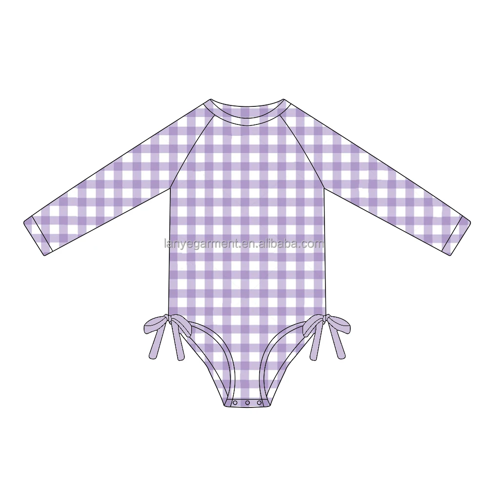 Fashion Print Baby Swimming Suit Long Sleeve Bathing Suit Nylon Baby Swimwear