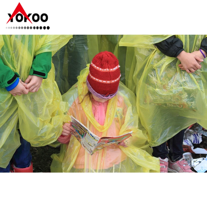 Водонепроницаемый пользовательские логотип печатных одноразовые дождевик для продвижения