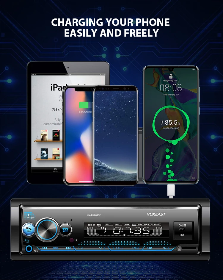 Car Stereo MP3 WMA Car Radio Receiver with Front Auxiliary Input Preamp RCA Outputs and Remote Control