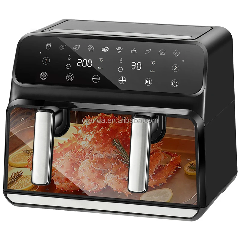 FACTORY customized 10l high-capacity Multi Functional Air Fryer pot German dual pots digital Power smart air fryers oven